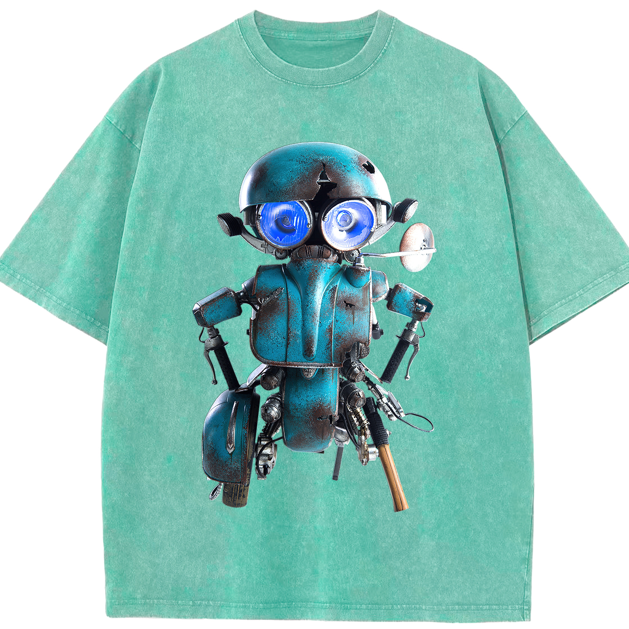 （画像用）  綿100% ヴィンテージ風 半袖Tシャツ（フロントプリント）